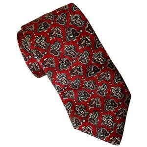 Hanover St Vintage Tie Paisley Red Silk The Works USA